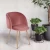 Import Mid-Century Living Room Velvet Accent Arm Chair,Upholstered Club Chair with Solid Steel Legs Modern Furniture,Rose Pink from China