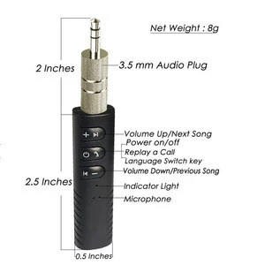 Mini Wireless Bluetooh 4.1 Receiver 3.5mm Portable Stereo Music Audio Adapter Hands-Free Car Kits MK1027