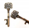 Mixed Set of 40 Antique Style Bronze Brass Castle Dungeon Pirate Birthday Party Favors Toy Gift Vintage Skeleton Key Bottle Open