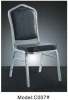 Modern Gold Banquet Chair for Events Parties and Hotels Stackable Leather and Fabric Aluminum and Leather Materials