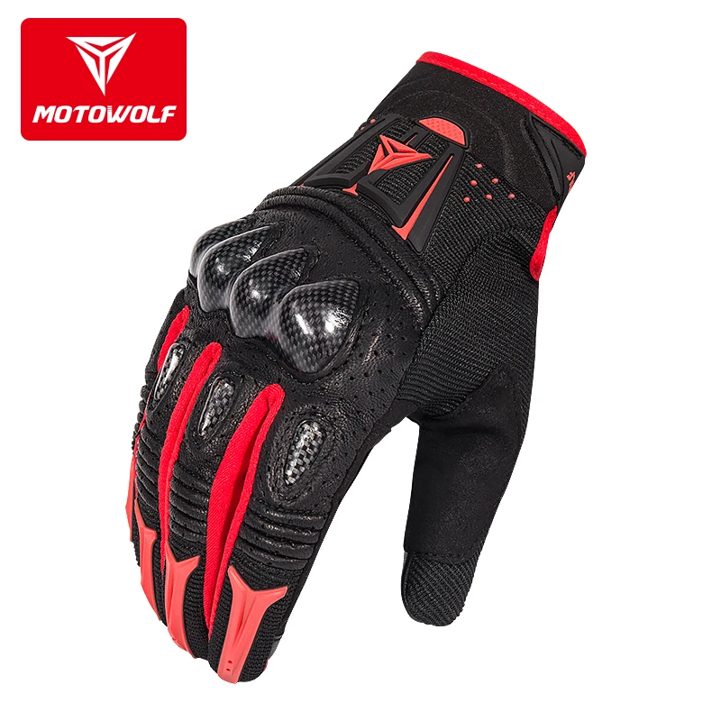 Motorcycle Safety Gloves Anti - collision Touch Screen Guantes Bicicleta Motor Riding Gloves Carbon Fiber