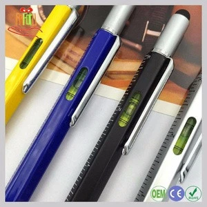 Multi function ball pen, promotional 6 in 1 touch stylus tool pen