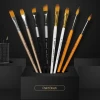Multi-functional Wood Handle Nylon Hair 9 Pieces Artist Painting Paint Brushes Set