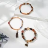 Multilayer Women Bracelet Glass Bead Stretch Bracelet Jewelry Sets