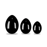 Natural Black Obsidian Crystal Semi Precious Stone Egg Jade Massage Yoni Eggs with string and gift box