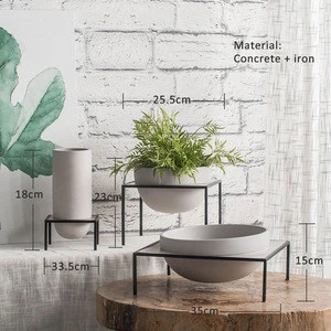 Natural Nordic Design concrete vase U-shaped design home decor accessories