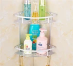 NEW 2-Tier Aluminium Triangle Toilet Storage bathroom corner Shelf