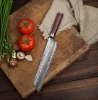 NEW 9inch 7 layers VG10 Damascus chef knife kitchen knife with purple curing wood handle kiritsuke knife