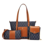 New Arrivals High Quality Letter Pattern Bag Women PU Leather Purses Designer Handbags Famous Brands 3pcs bag sets