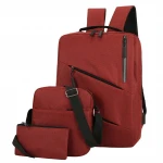 New cheap polyester laptop pack college daily 3 pcs sets teenagers sets backpack bag  for school with usb charge
