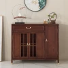 New Chinese Style Solid Wood Dining Side Cabinet Zen-like Entrance Hall Entrance  Living Room Storage Modern Decorative Cabinet