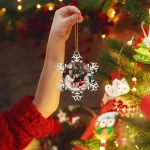 New Christmas Tree Decor Sublimation Blanks Custom Pendant Hanging Snowflakes Metal Crafts Luxury Ornaments For Christmas Gift