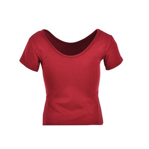 New Design Ballet Training Dancewear Short-Sleeved Round Neck Flat (Neck Side) Ballet Base T-shirt For Girls