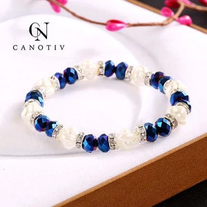 New Design Lady Jewelry Fashion Stretch Pearl Bracelet Bead Charms Natural Fresh Water Pearl Bracelet Bangles