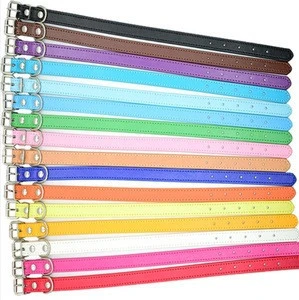 New design PU Leather Pet Solid Soft Collar / dog Neck Strap / Pet Dog Collar For Puppy Cat
