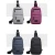 Import new design usb charging port chest bag for men from China