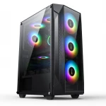 New Modern style Windmill Pulse OEM RGB Tower Transparent Computer  Pc Case mini itx case