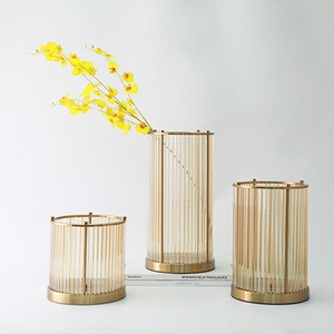 New style metal vase gold metal flower vase in home