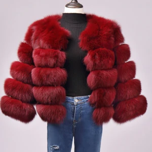 New Style Stitching Faux Fox Fur Women Winter Large Size Man-made Wholesale Coat