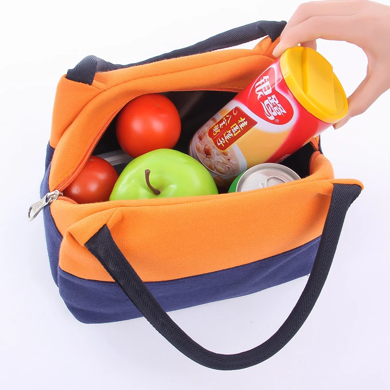 New waterproof portable insulation canvas color matching large capacity picnic lunch cooler bag wholesale