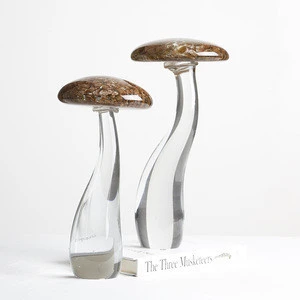 Novel Ornament Unique Antique European Craft Glass Garden Mushroom Decor