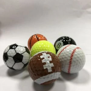 Novelty printing multi color wholesale sport golf ball for tournament