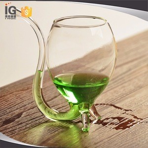 Novelty vampire wine glass borosilicate glass with glass straw
