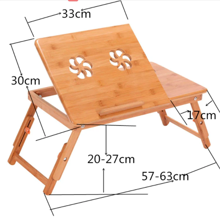OEM premium portable adjustable bamboo laptop desk with drawer bamboo laptop desk with fan