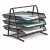 Import office black silver metal wire iron mesh 3 tiers desk rack paper document file stainless steel wire mesh tray from Taiwan