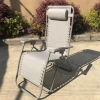 Outdoor Funiture Foldable Metal Sun Patio Garden Lounger Zero Gravity Recliner Chair Grey Colour