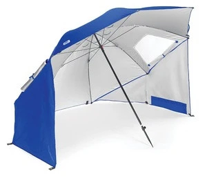 Outdoor Garden Polyester Blue Folding Beach Umbrella
