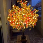 Outdoor landscape lighting artificial cherry blossom led bonsai tree