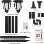 outdoor led garden light solar lawn lamp with flame effect waterproof Rechargeable LED Flame Solar Torch light 96led
