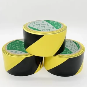 Outdoor Waterproof PVC Floor Marking Tape Yellow Black Adhesive Safety Signage Hazard Warning Underground Roads Custom Offered