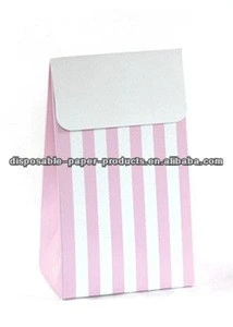 Packaging Supplies Pink candy stripe Party treat boxes Stripes Baby or Bridal Shower Favor Bags Candy Buffet Boxes