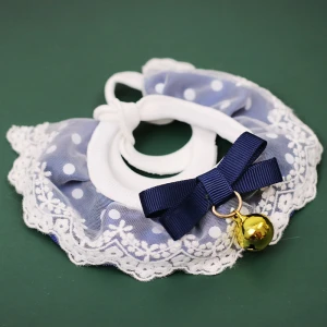 Pet bib ring cat lace bow bell accessories dog saliva towel cat collar jewelry