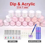 Pink color 2in1 use acrylic dip powder for dip nails & acrylic nails arts