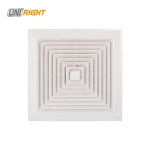 Plastic commercial ceiling mounted industrial exhaust fan  with light toilet exhaust fan