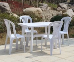 Plastic stool with armrest