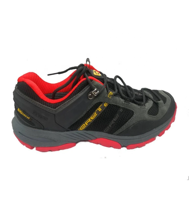 Popular red and grey color hiking shoes for men and women boots