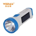 portable rechargeable solar led flashlight with emergency charger