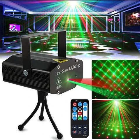Portable Remote Control LED Stage Light Projector DJ KTV Disco Laser Lights Flash for Christmas Party Wedding Bar