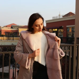 Premium Excellent Comfortable thick Hooded Fashion Style Genuine Women Mink Fur Coat