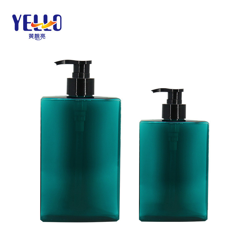 Premium Quality 200ml 400ml PETG Square Teal Shampoo Bottles