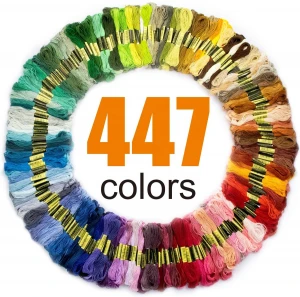 Premium Rainbow Color Embroidery Craft Floss Cotton Bracelet Yarn Cross Stitch Threads Set