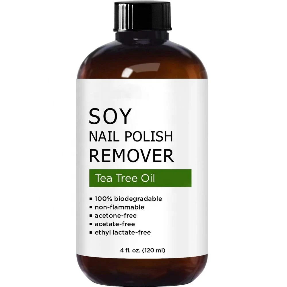 Private Label Natural Soy Nail Polish Remover Contain With Tea Tree Oil, Safe, Healthy, Gentle, Strengthening and Non Toxic