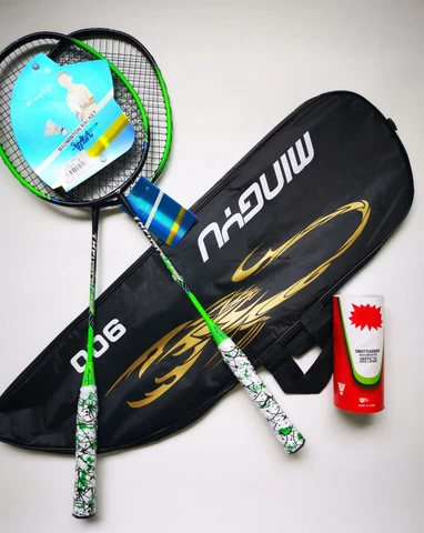 Professional Aluminum Carbon Fiber Badminton Racket Graphite High-Grade Badminton rackets set with badminton 3