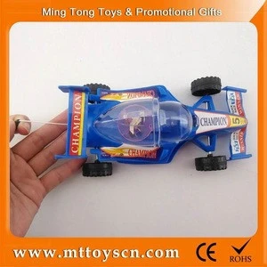 Promotion plastic light pull string car toy candy with candy inside