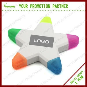 Promotional Star 5 In 1 Highlighter, MOQ 1000 PCS 0203011 One Year Quality Warranty