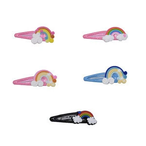 Pvc  Rainbow  Hair  Clip  Hair Ribbon Manufacturer Customized for Hair Accessories for Kid Party Gift